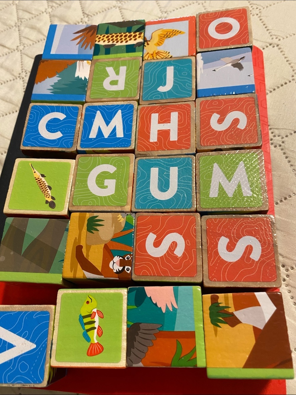 Melissa & Doug  Alphabet & Animal Block Puzzle - Multicolor Kids Learning Toy - Picture 7 of 10